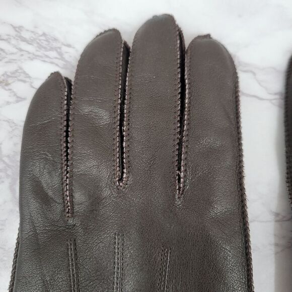 Men's Brown Leather Driving Gloves - Picture 4 of 12
